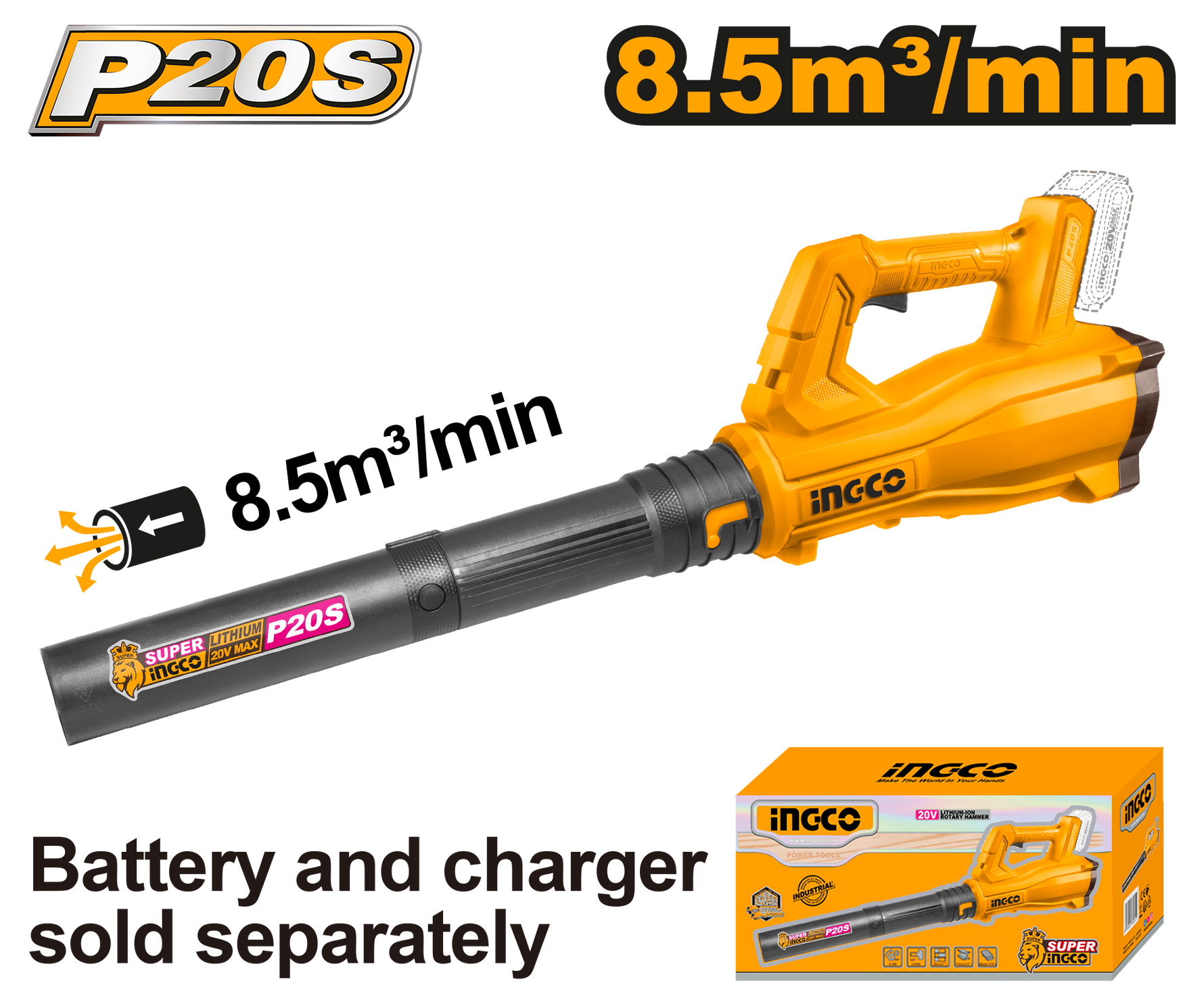 Ingco 20V Cordless Aspirator Blower