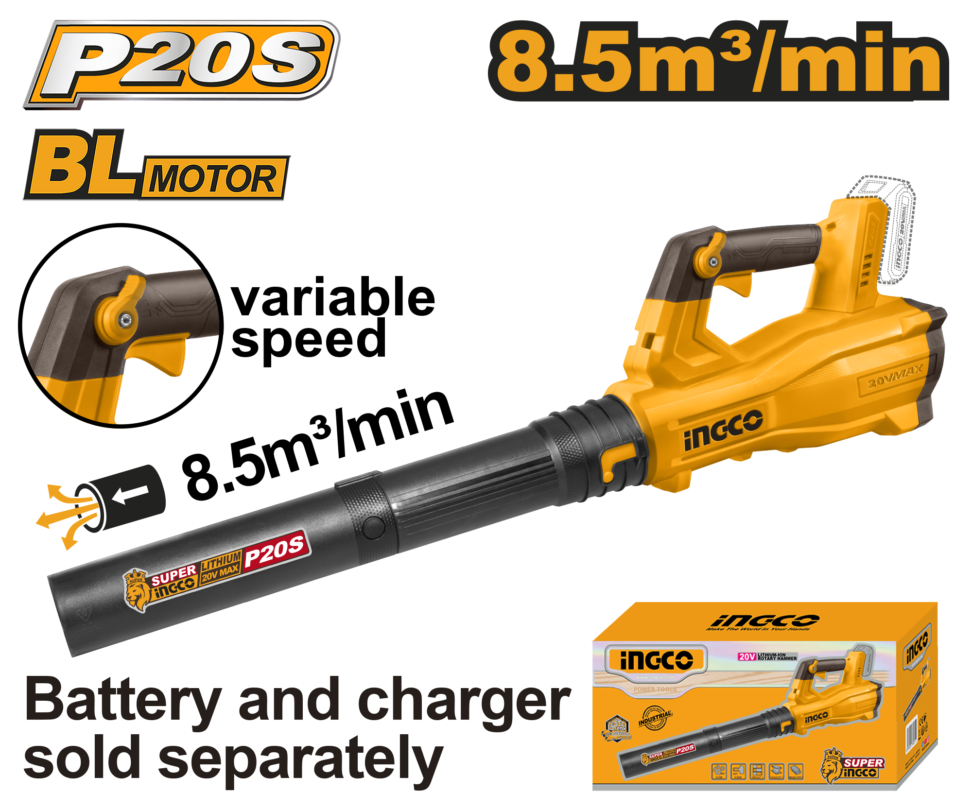 Ingco 20V Cordless Aspirator Blower BM