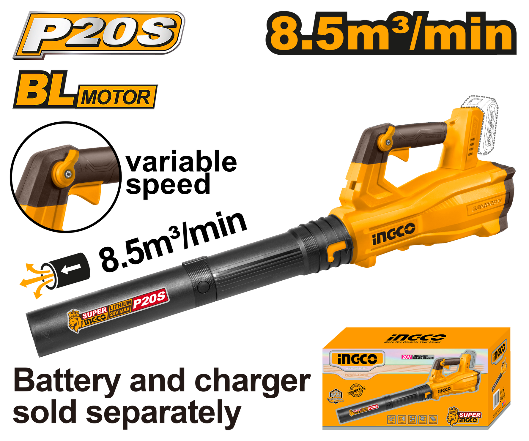 Ingco 20V Cordless Aspirator Blower BM