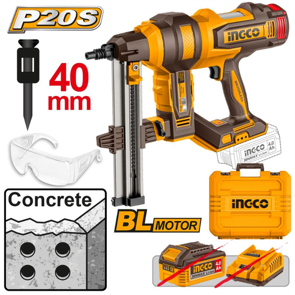 Ingco Cordless Concrete Nailer 20V