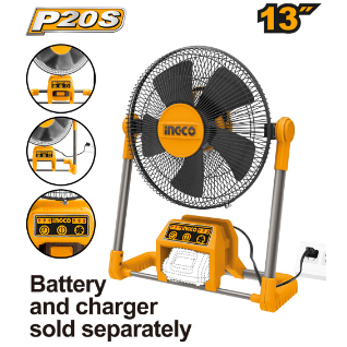 Ingco Lithium-Ion Fan 3 Speed 30.5cm