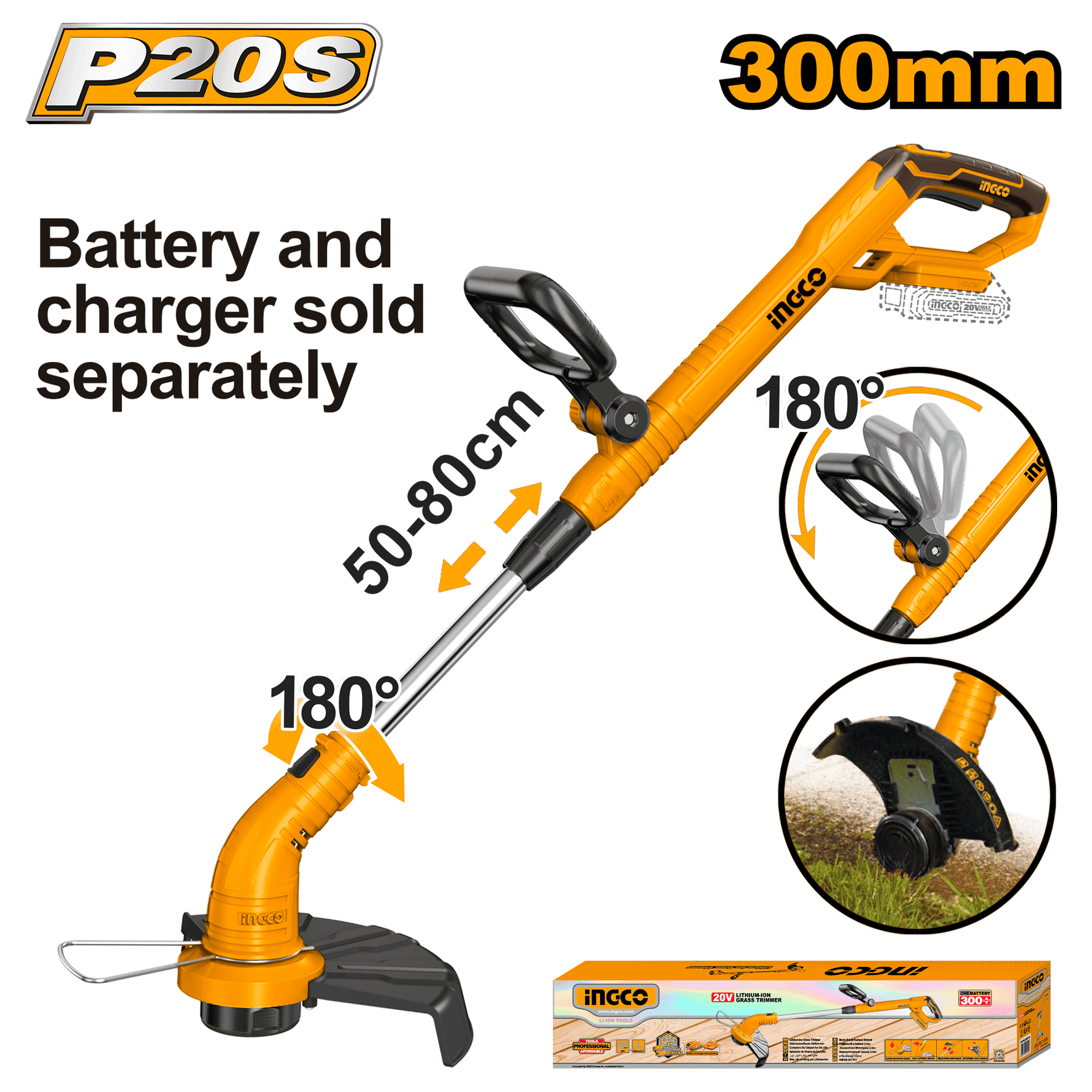 INGCO 20V Cordless Grass Trimmer 8200/MIN