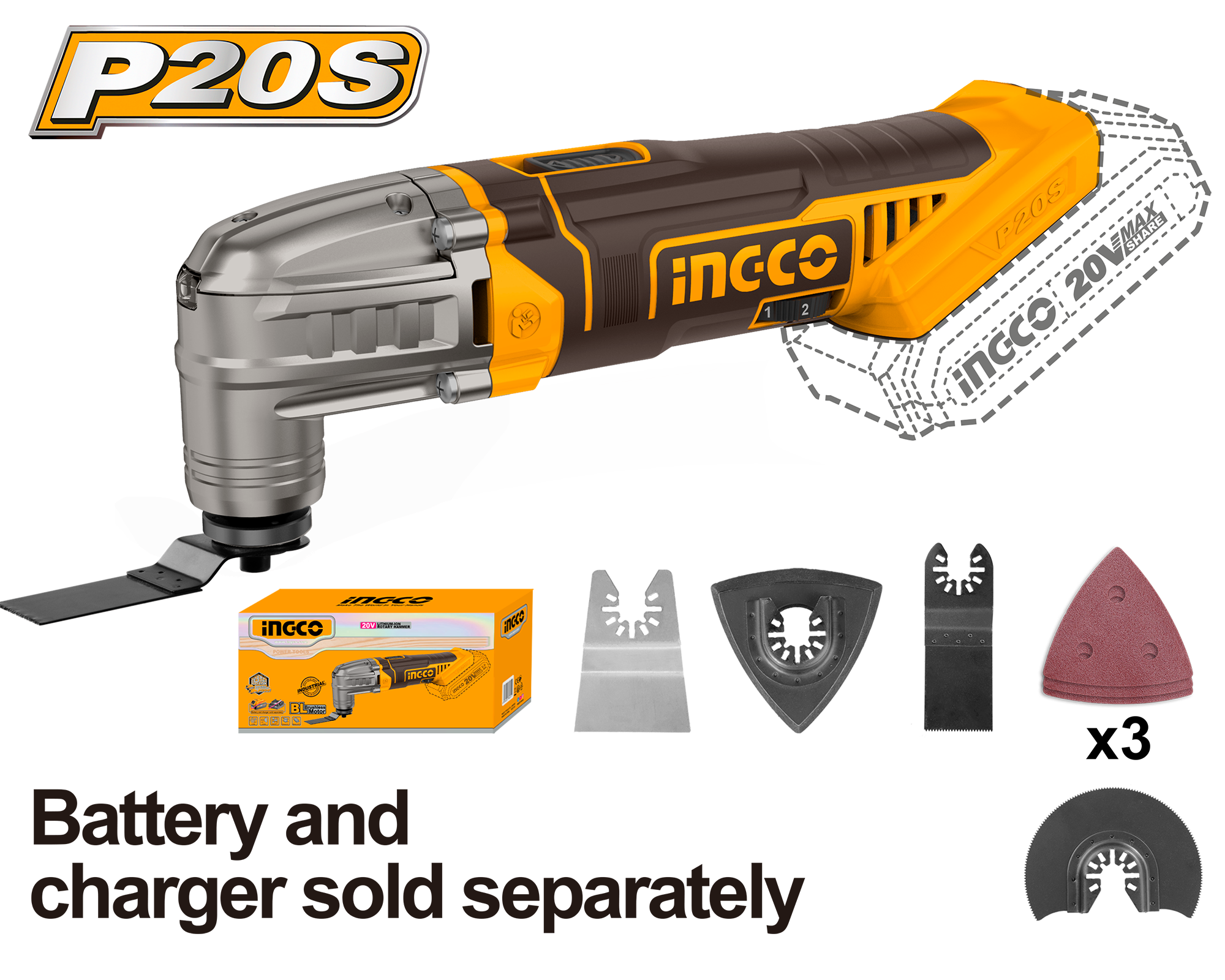 Ingco 20V Cordless Multitool