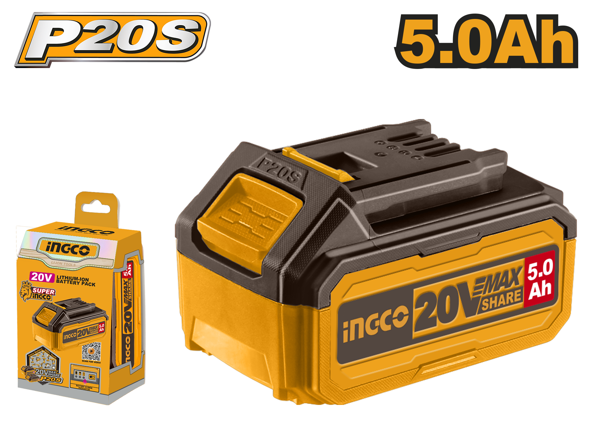 INGCO BATTERY  5.0AH  20V PS+ C/L