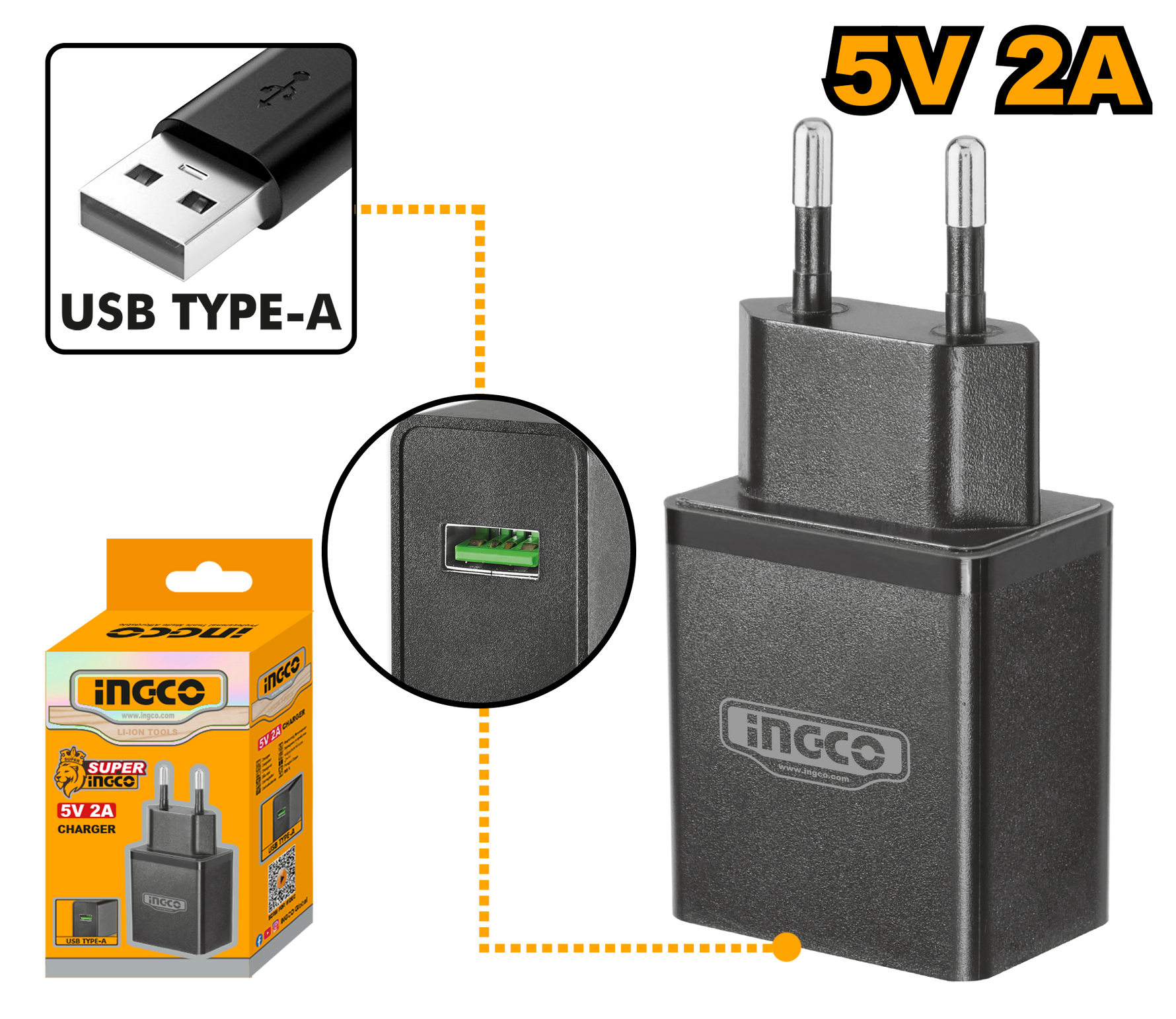 Ingco 5V Type-A USB Charger