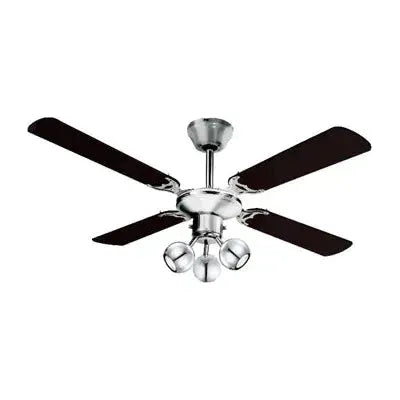 Ceiling Fan 4 Blade 3 Light 132cm- Black