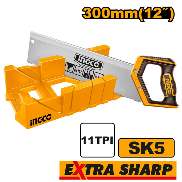 Ingco Plastic Mitre Box and Back Saw Set