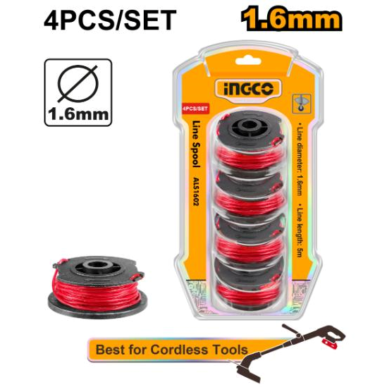 Ingco Trimmer Line Spool 1.6mmx5m 4Pcs